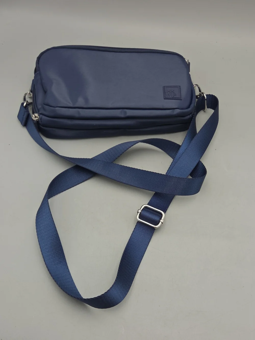 IHKWIP navy crossbody bag  textured nylon finish